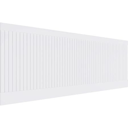 Ekena Millwork 36"H x 94 1/2"W Beadboard PVC Wainscot Paneling Kit WPK36X94BBD